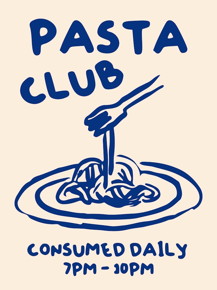 Pasta Club In Blue