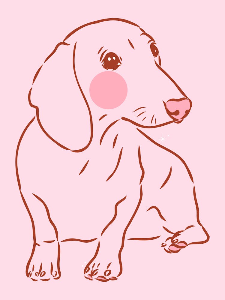 Pink Sausage Dog| Dachshund