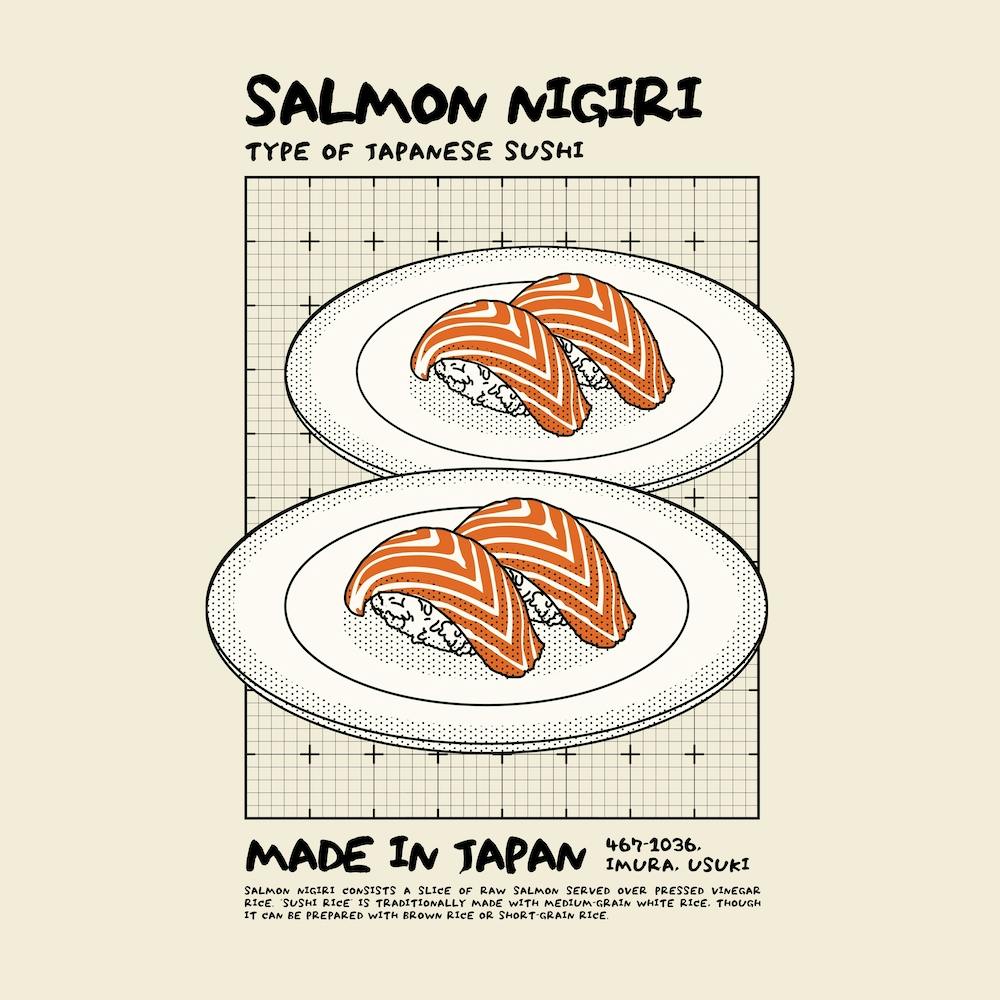 Salmon Nigiri Square