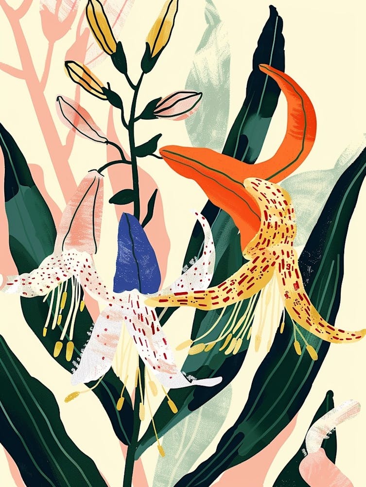 Colourful Flower Illustration Lobelia 4