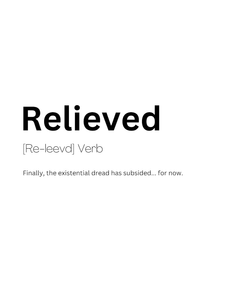 Relieved Definition Meaning