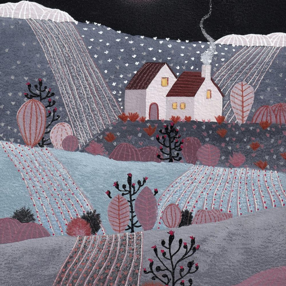 Midnight Landscape Full Moon Square