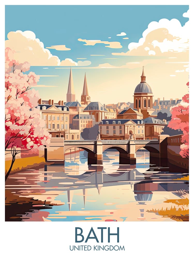 Bath Travel Print United Kingdom Gift