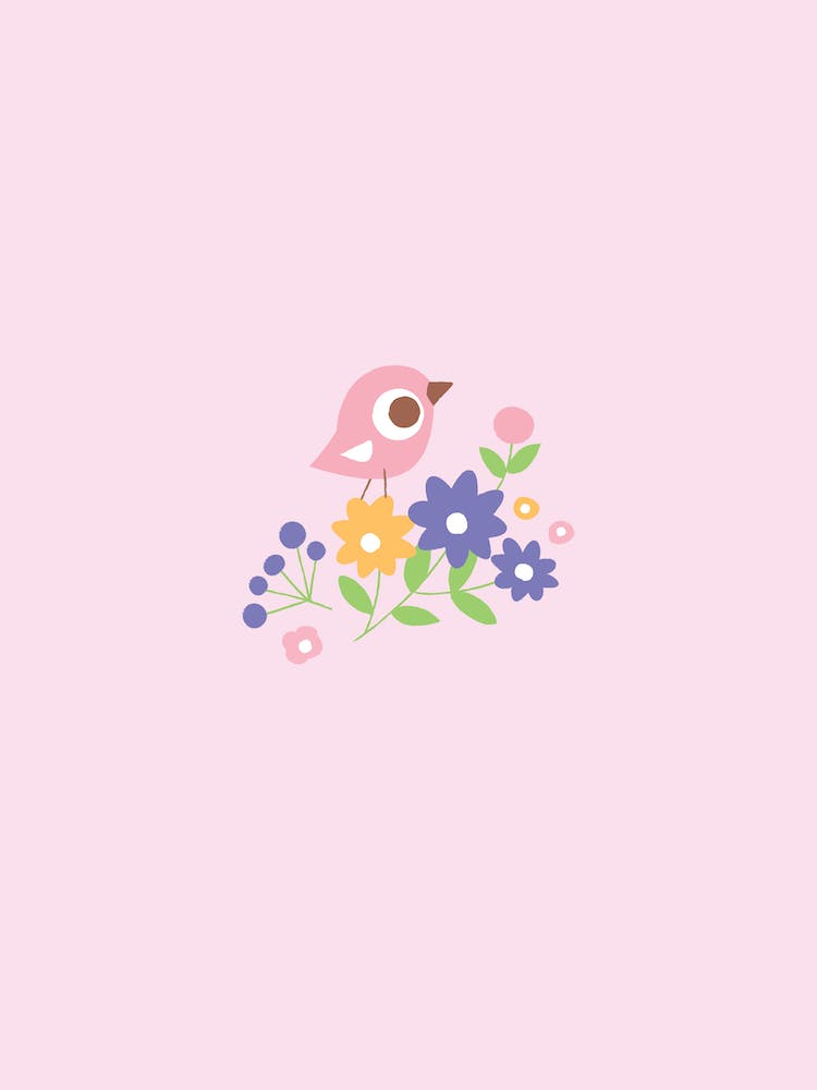 Little Bird On Flowers
