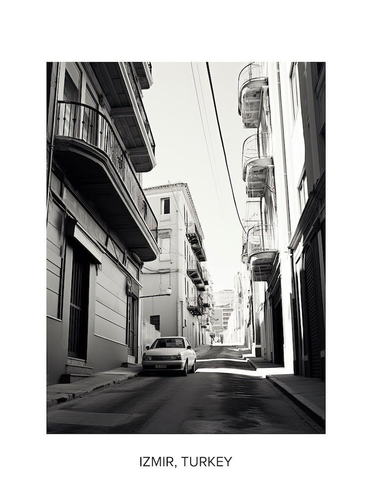 Poster Of Malaga, Spain, Photography In Black And White 1