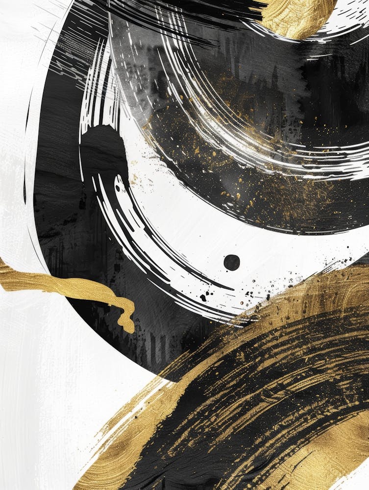 Abstract Black And Gold Canvas Print 4