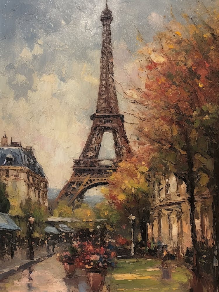 Eiffel Tower Paris France Pissarro Style 11
