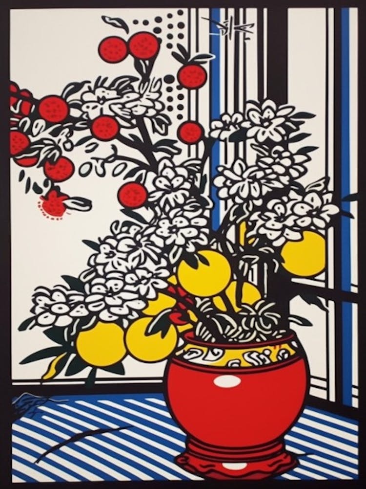 Carnation Flower Still Life  1 Pop Art Style