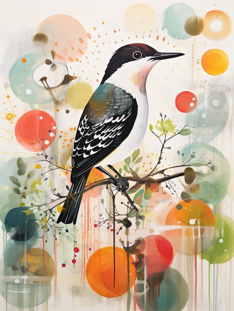 Bird Painting Collage Dipper 1