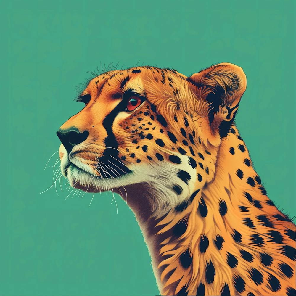 Animal Cheetah In The Green Room