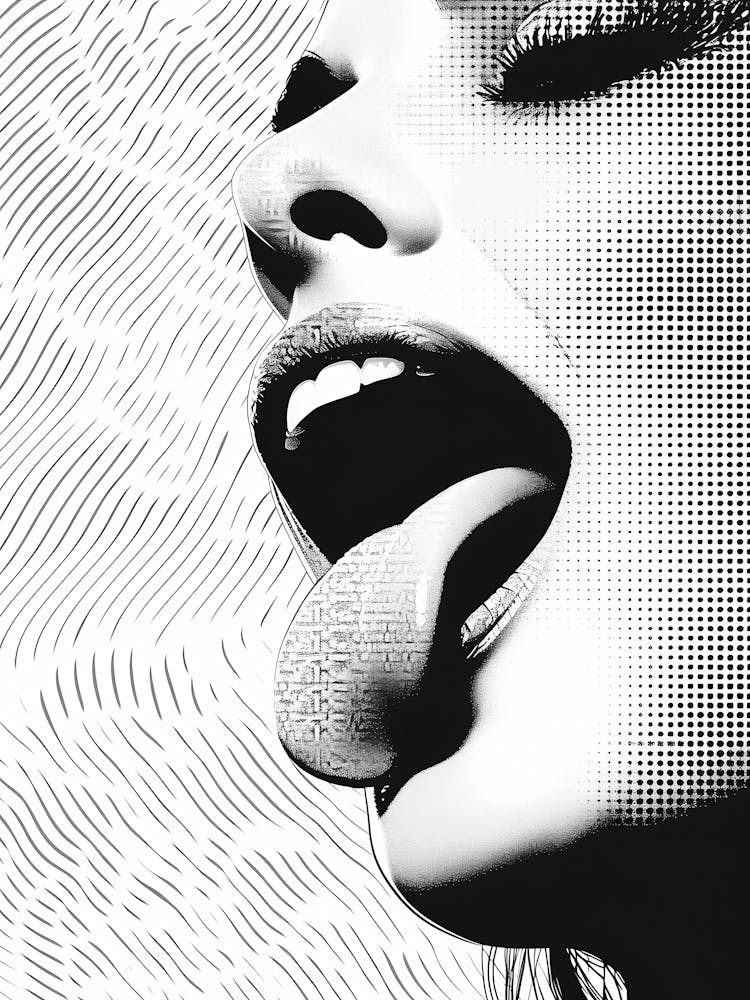 Black And White Illustration Of A Woman