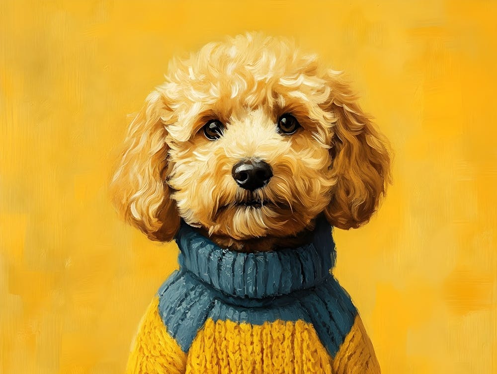 Goldendoodle Yellow And Blue 1