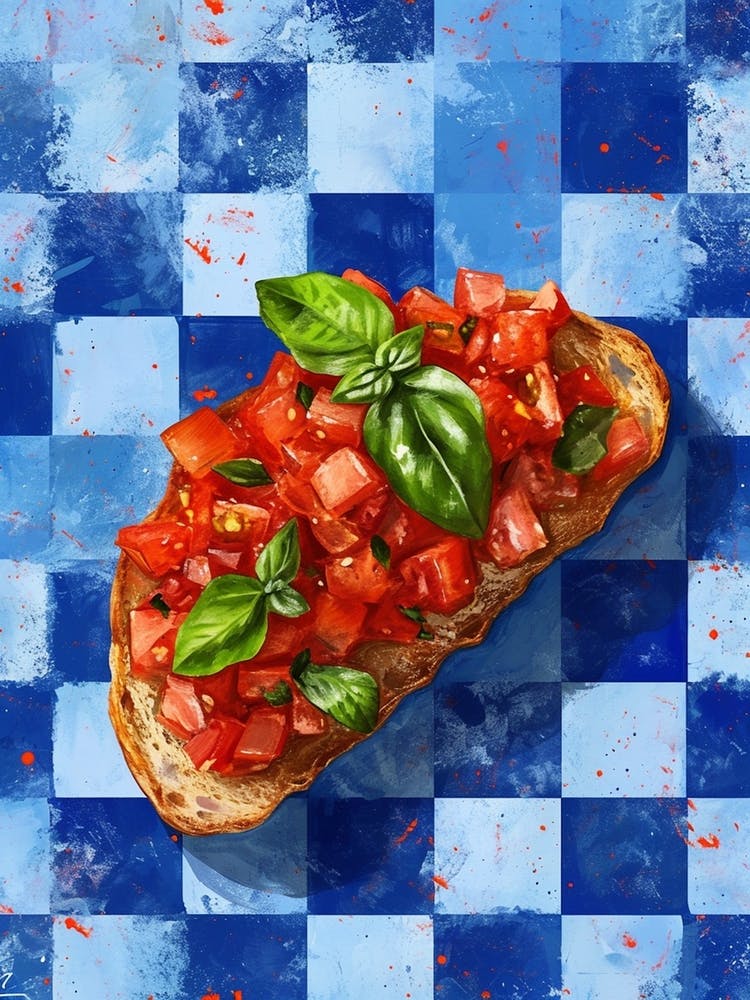 Bruscetta Blue Checkerboard 2
