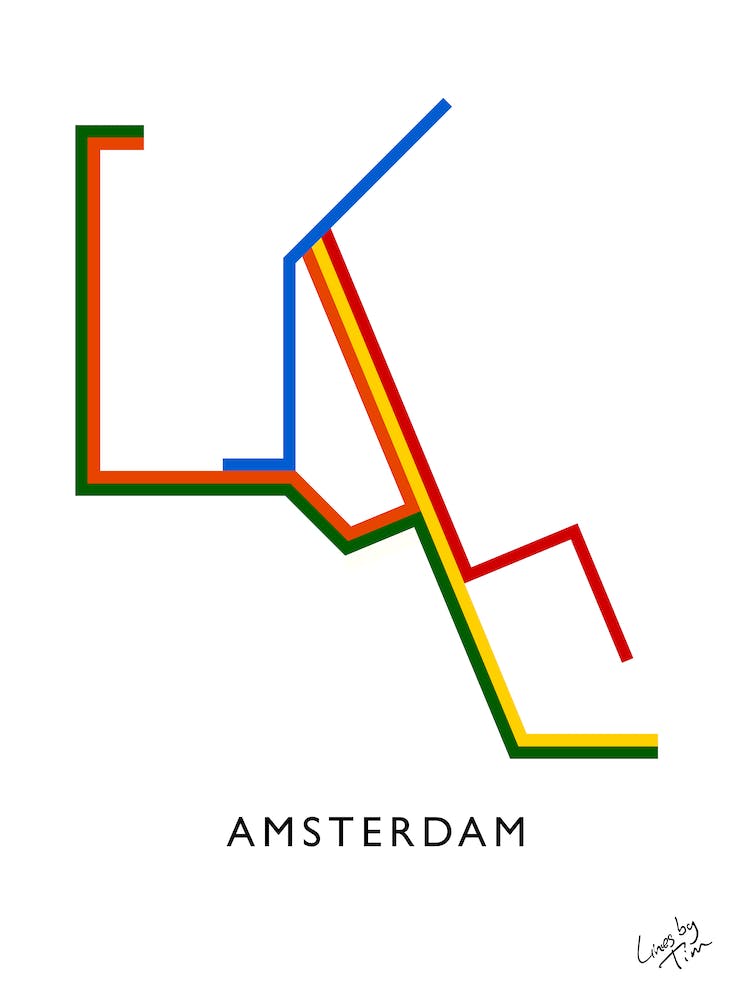 Amsterdam Metro Lines Retro