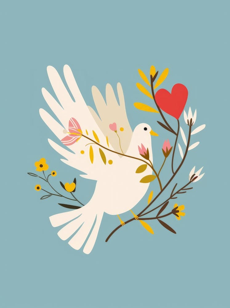 Dove With Flowers 5