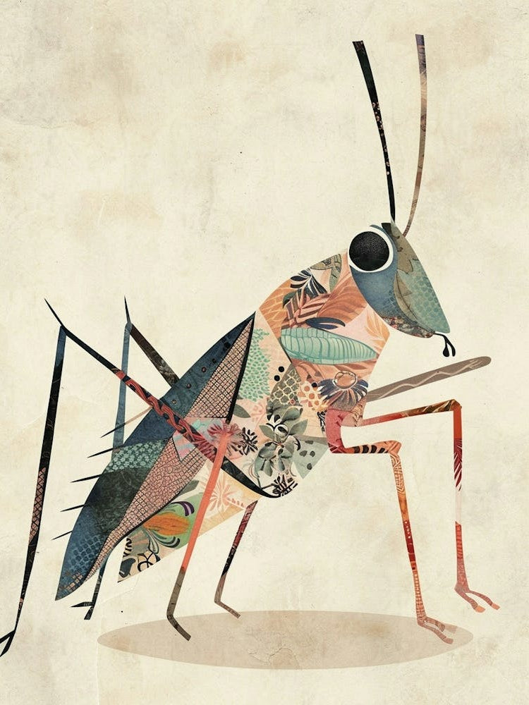 Colourful Insect Illustration Cricket 17