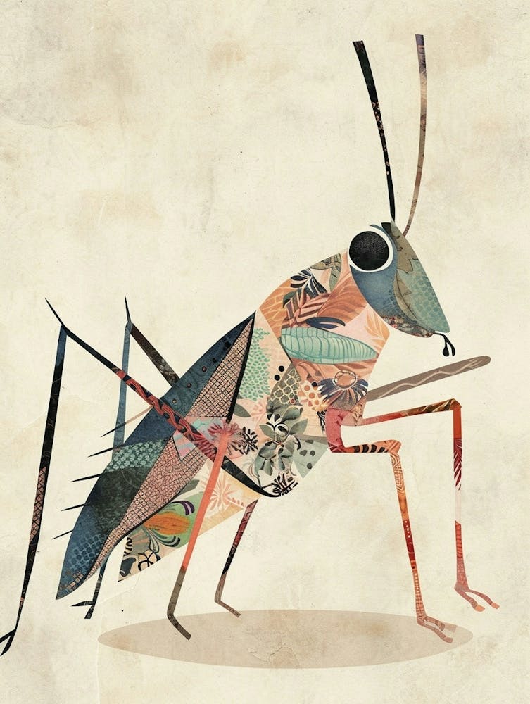 Colourful Insect Illustration Cricket 17