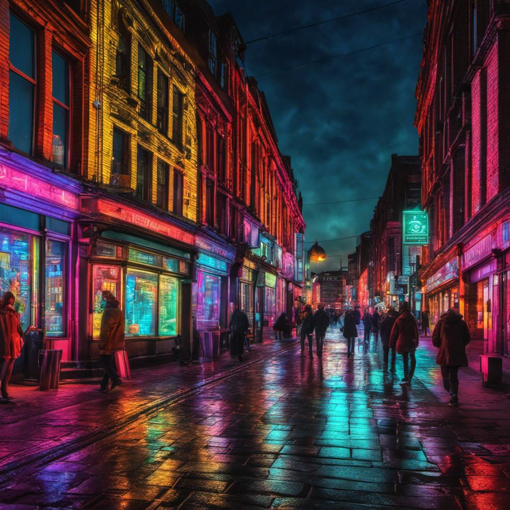Glasgow City Centre At Night