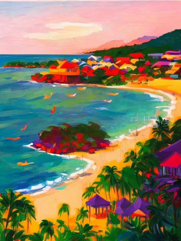 Chaweng Beach, Koh Samui, Thailand Hockney Style