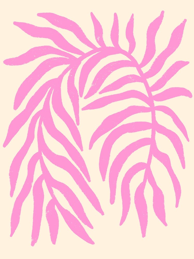 Pink Silhouette Textured Branch 1