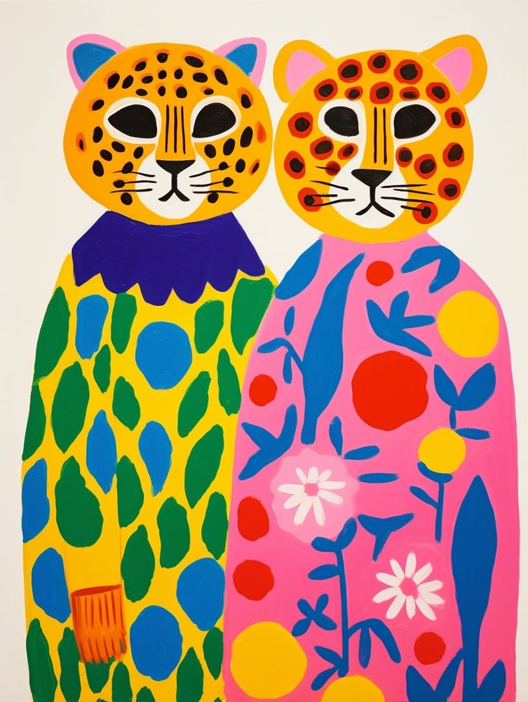 Colourful Kids Animal Art Cheetah 2