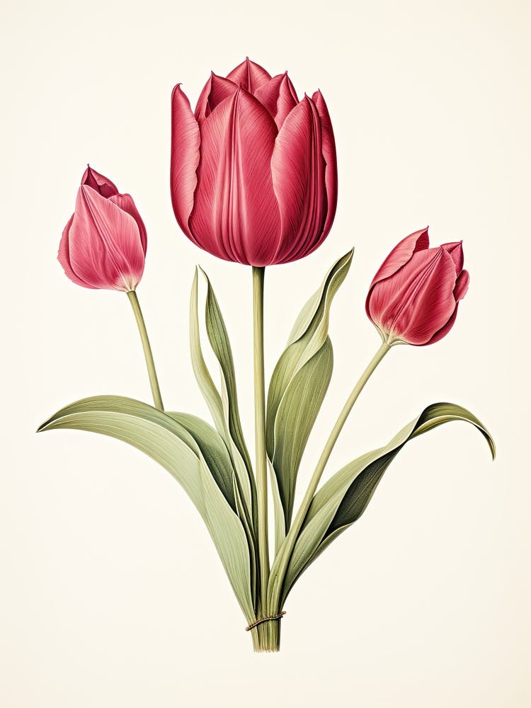 Tulips Flower Vintage Botanical 2