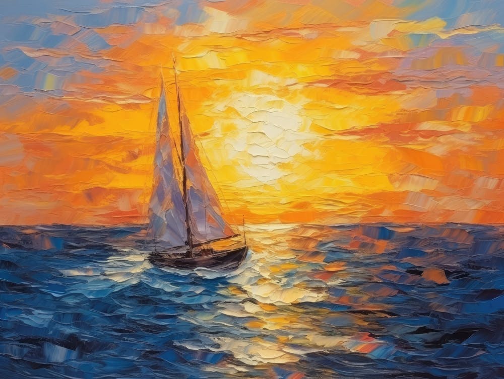 Sailboat At Sunset 4