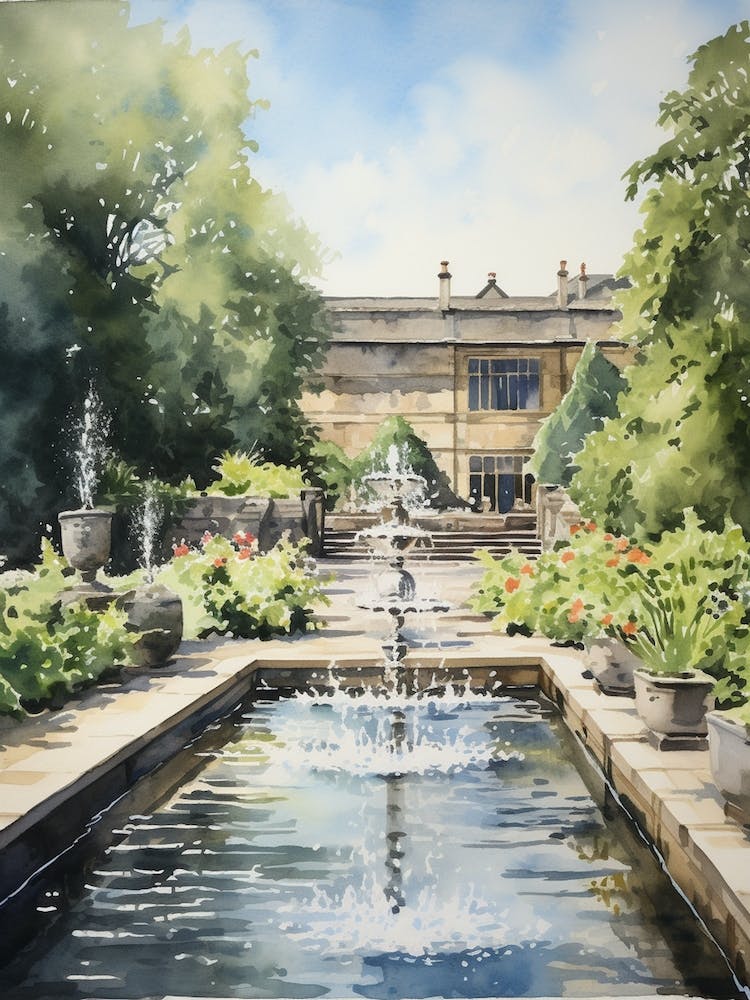 Alnwick Garden Uk Watercolour 1