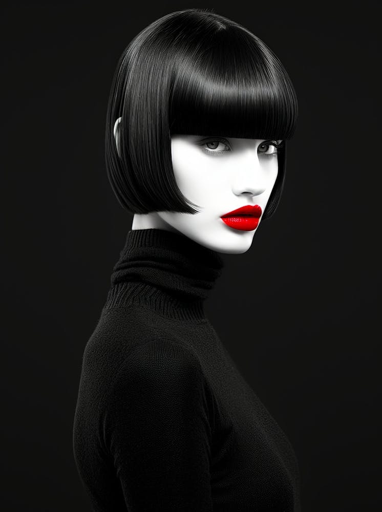 Black And White Portrait Of A Woman