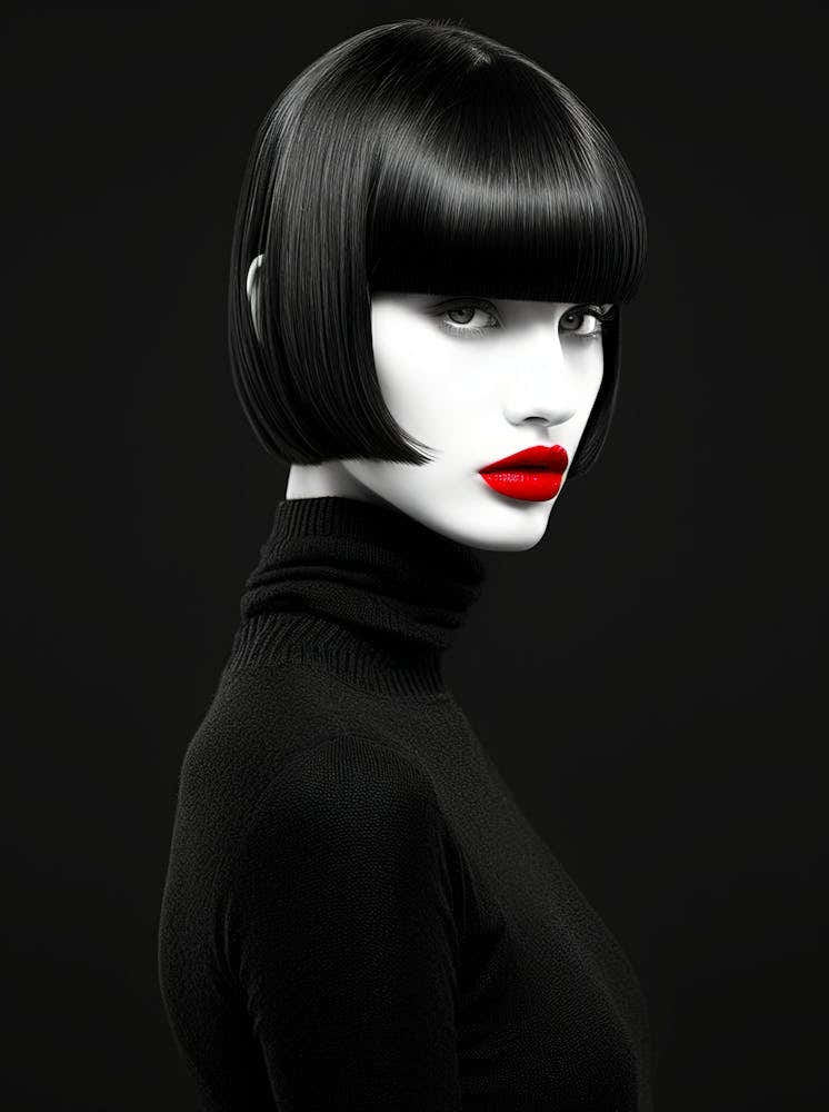 Black And White Portrait Of A Woman