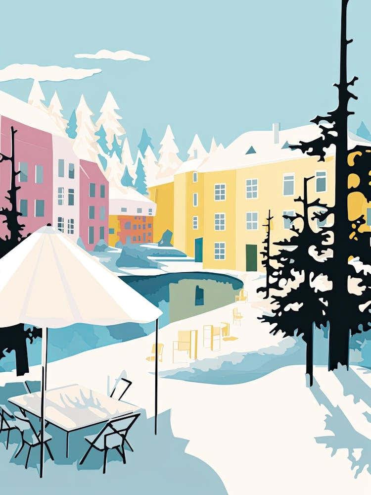 Espoo, Finland, Flat Pastels Tones Illustration 2