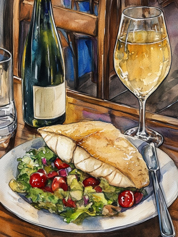 Fisch- und Salatkunst