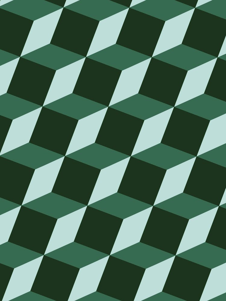 Cubes Geometric Pattern in Green