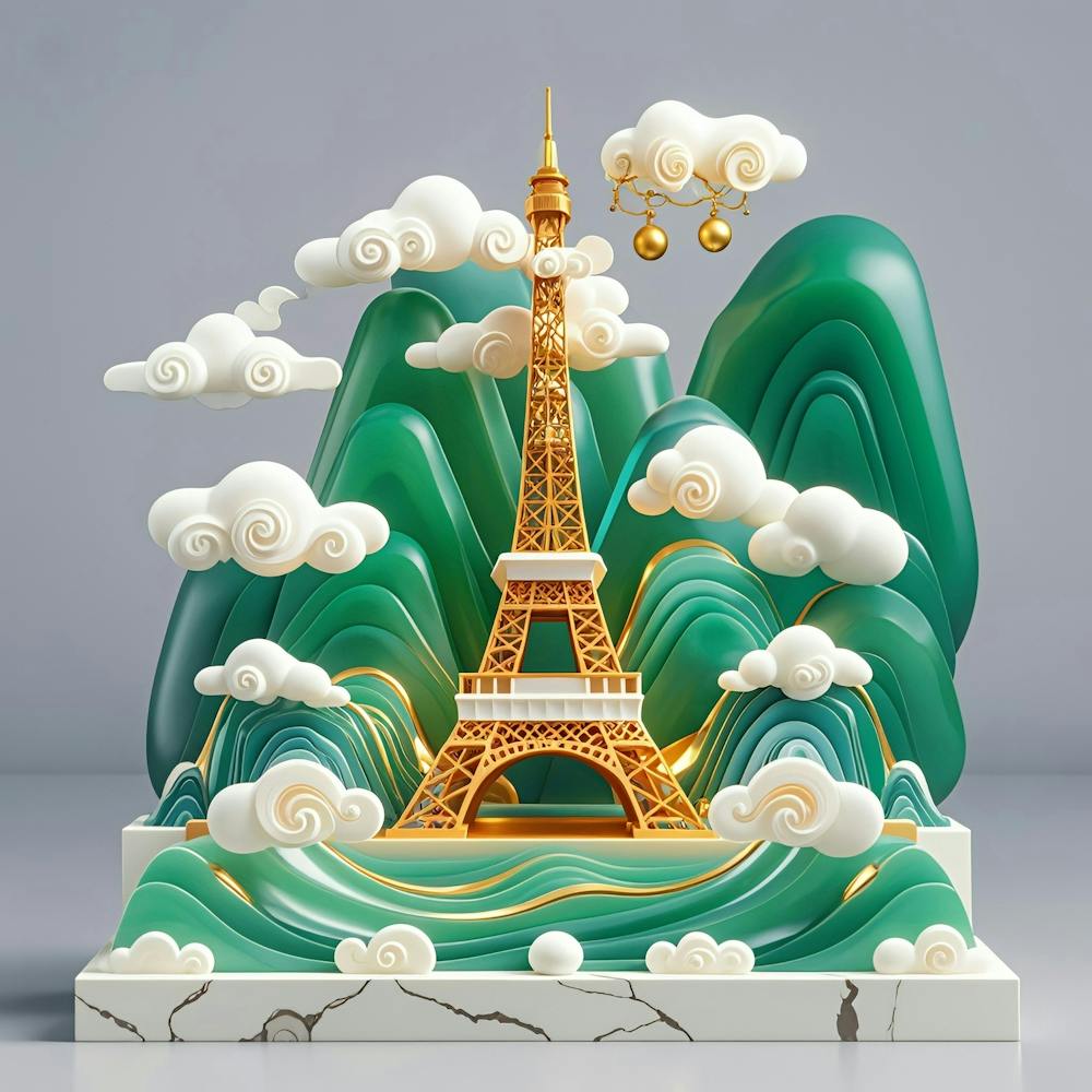 Eiffel Tower In The Mountains