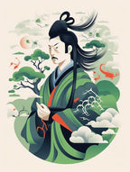 Japanese Fjin Wind God Illustration 10
