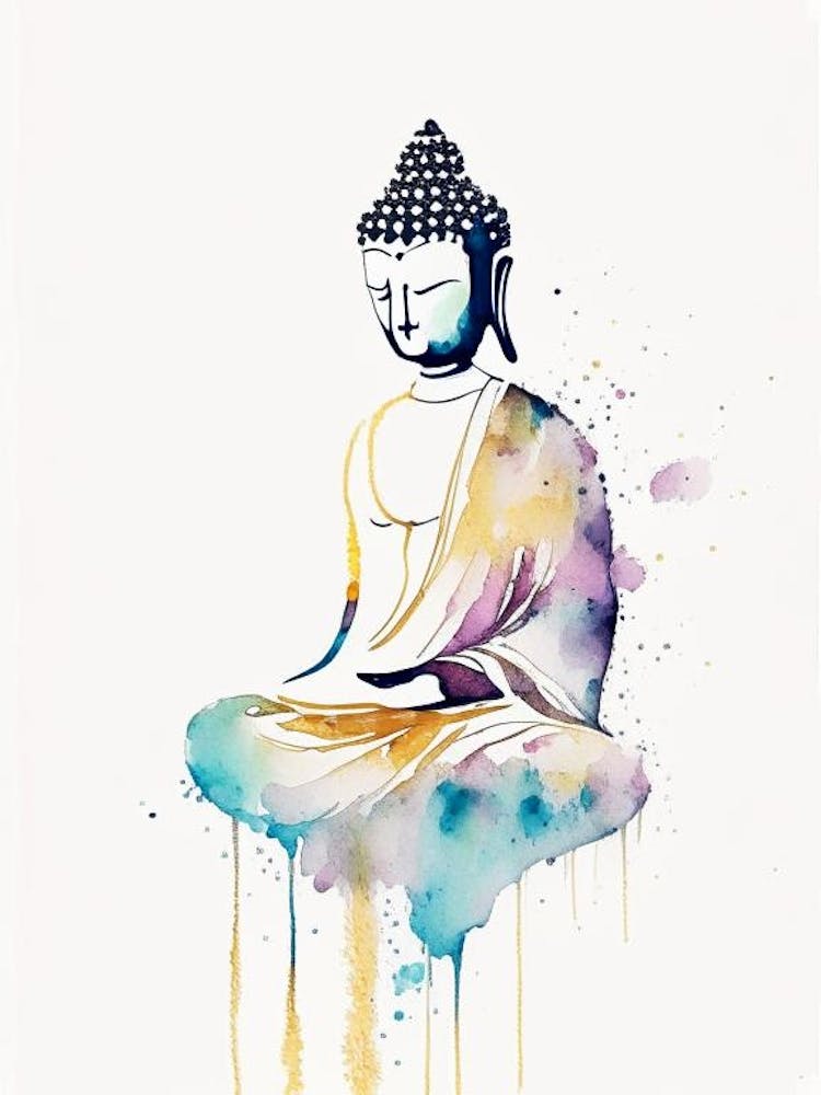 Buddha Symbol 1 Minimal Watercolour