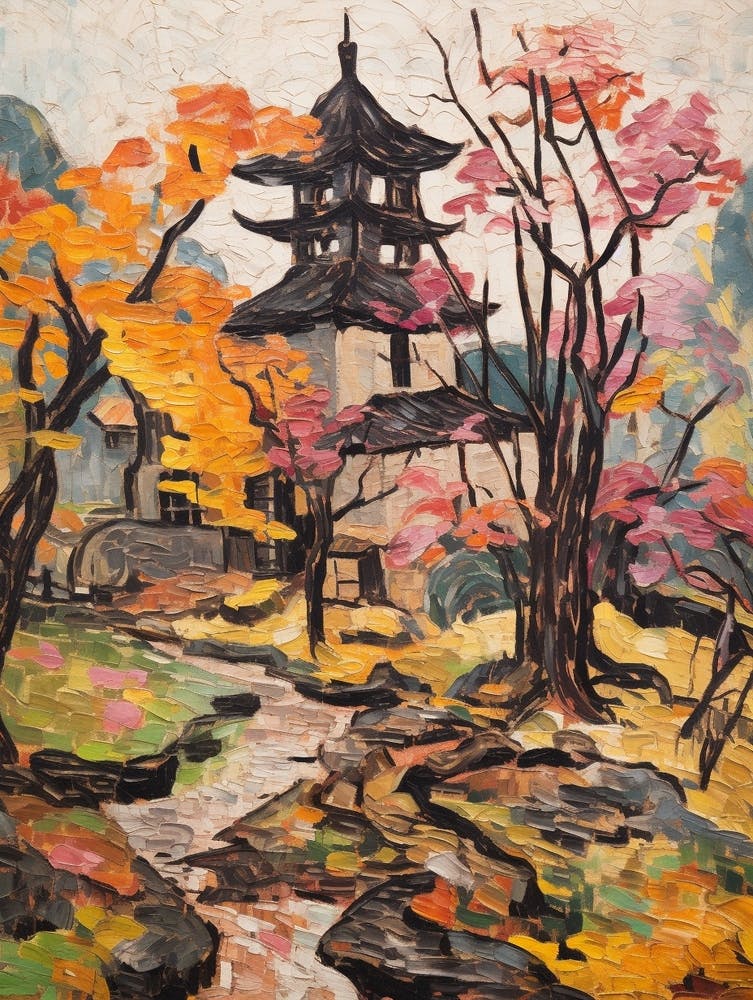 Autumn Gardens Painting Tofuku Ji Japan 4