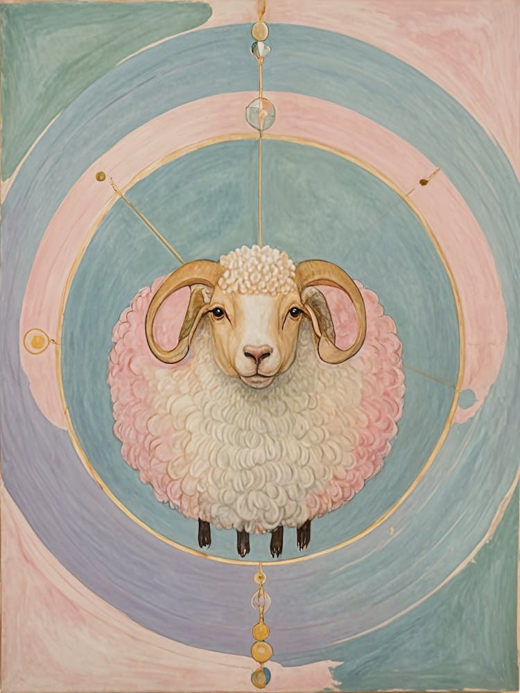 Abstract Pastel Sheep