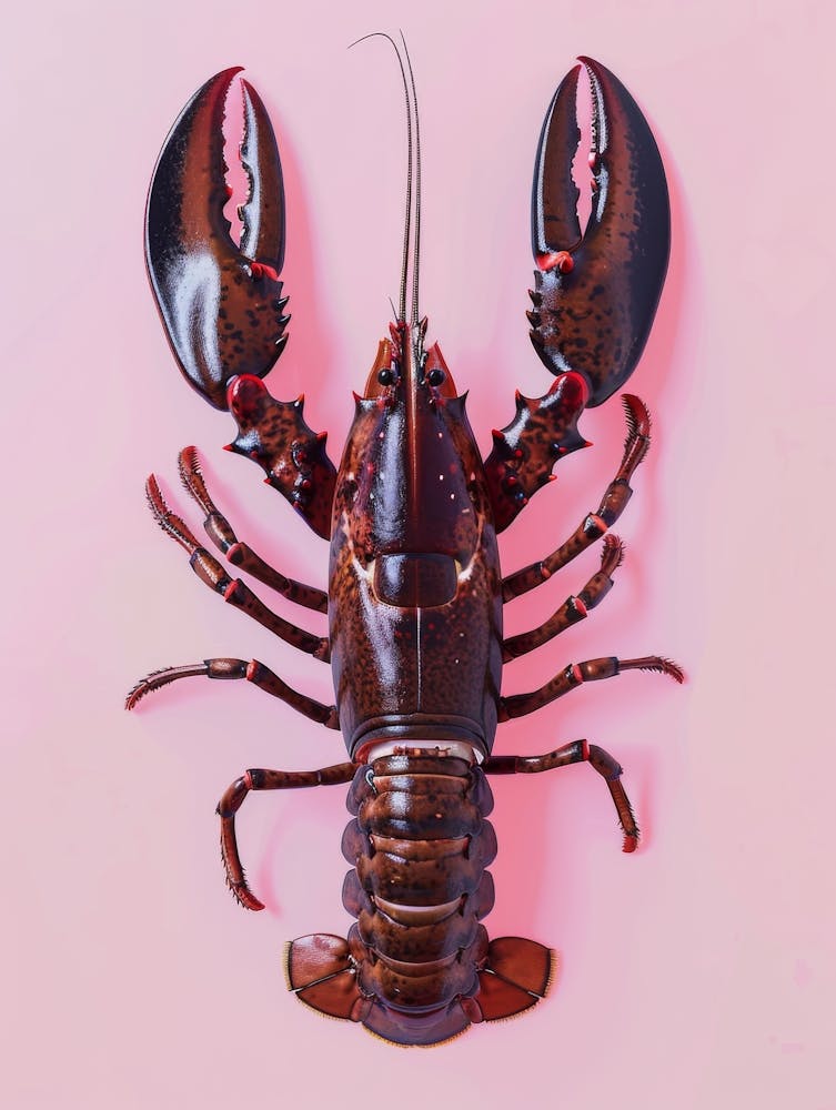 Lobster On Pink Background