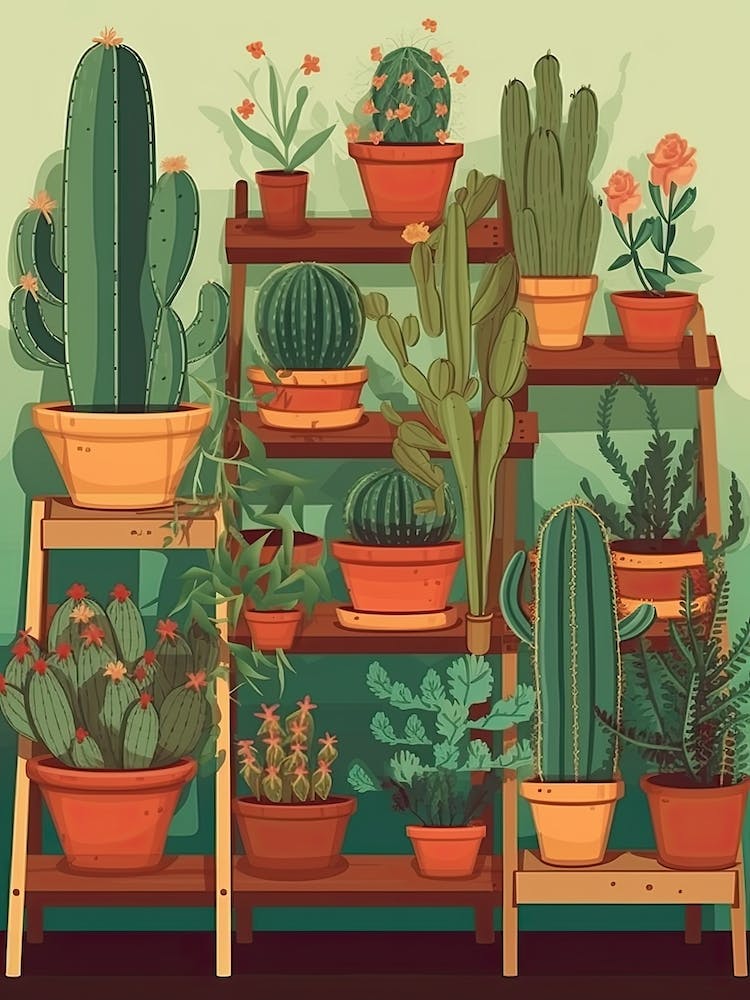 Kakteen in Töpfen Illustration 2