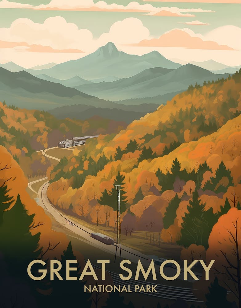 Great Smoky National Park Vintage Travel Poster 1