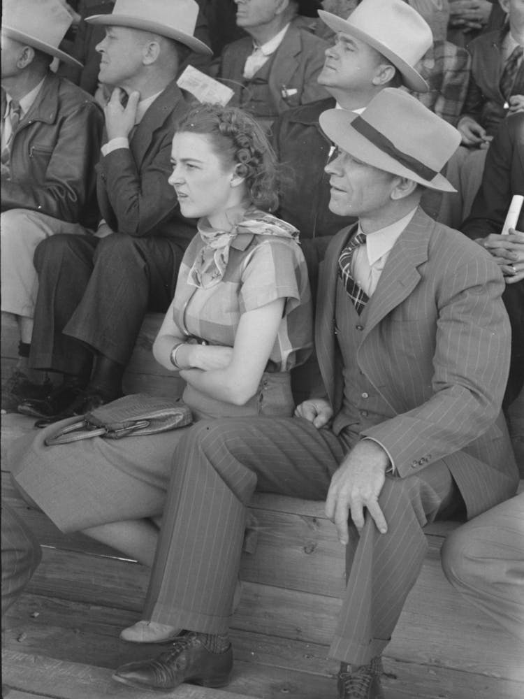 Couple At The Rodeo During The San Angelo Fat Stock Show, San Angelo, Texas By Russell Lee