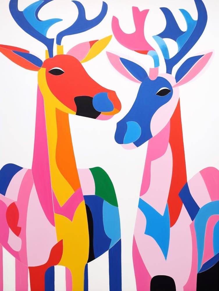 Colourful Kids Animal Art Moose 1