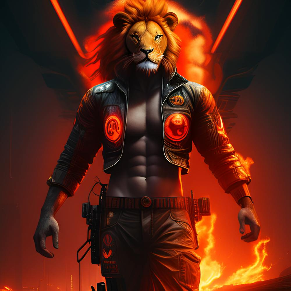 Lion In Flames