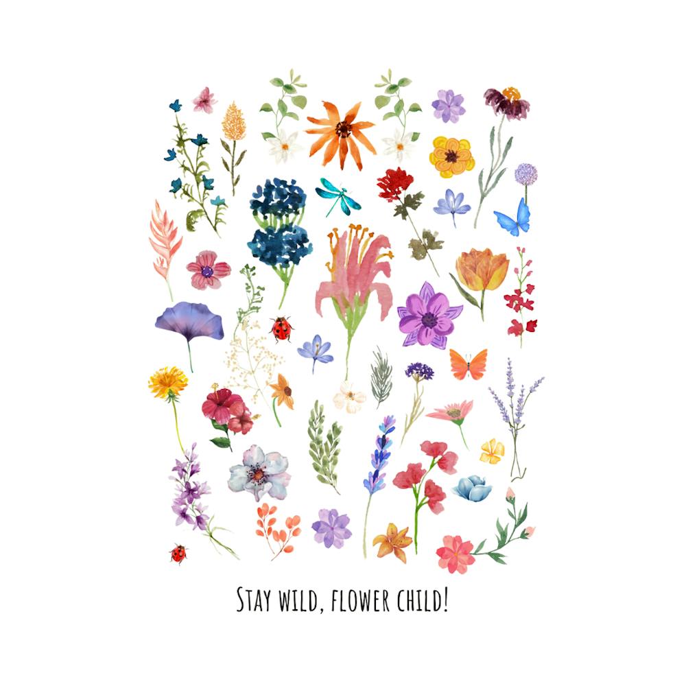 Stay Wild, Spring Flowers WallArt