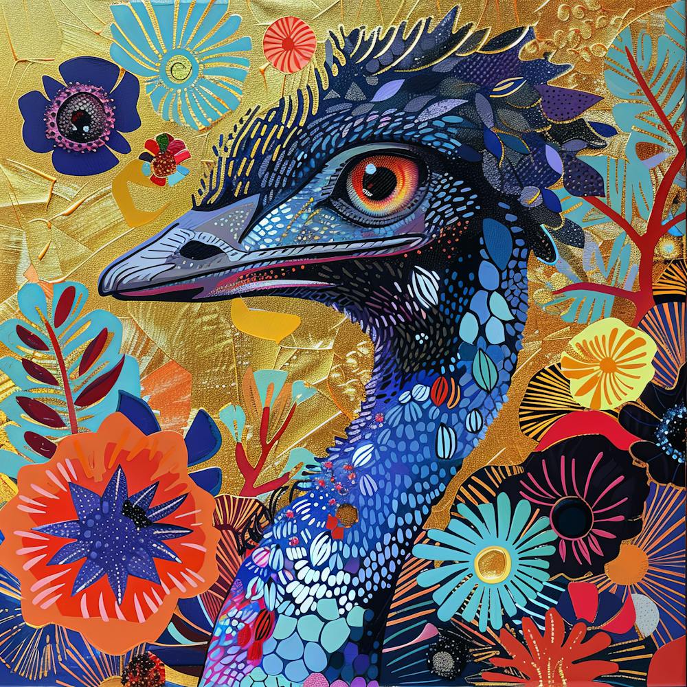 Patchwork Quilted Emu 1