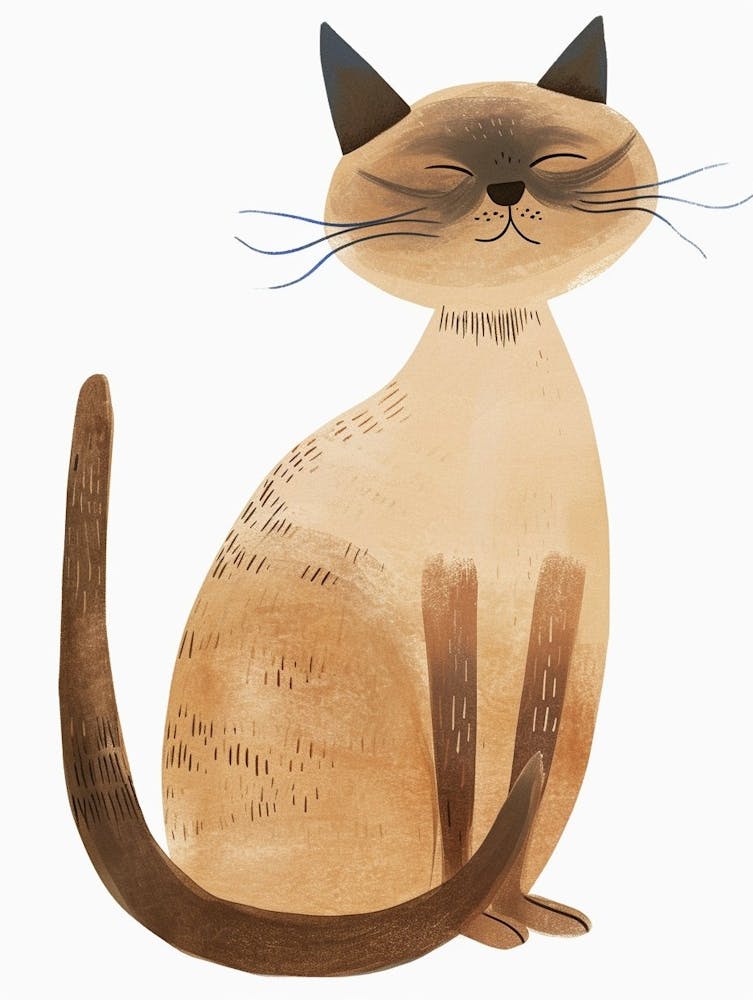 Singapura Cat Clipart Illustration 2