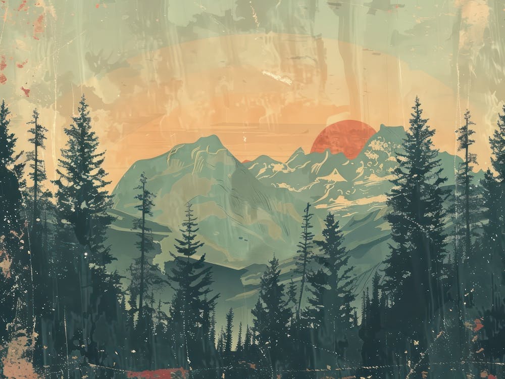 Landscape Retro Illustration 8