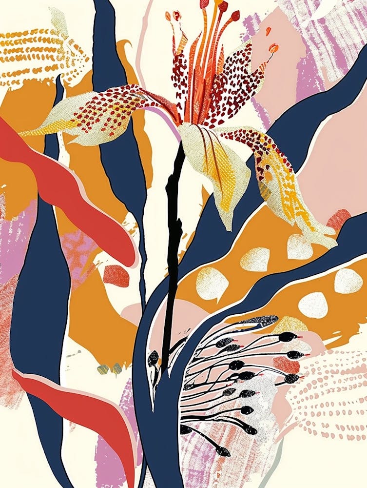 Colourful Flower Illustration Kangaroo Paw Flower 3