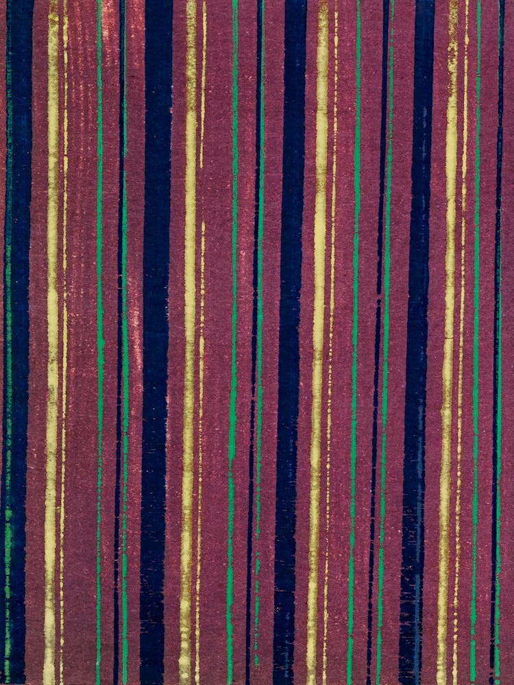 Vintage Ukiyo-e Woodblock Print Of Japanese Textile, Shima Shima, Furuya Korin (213)